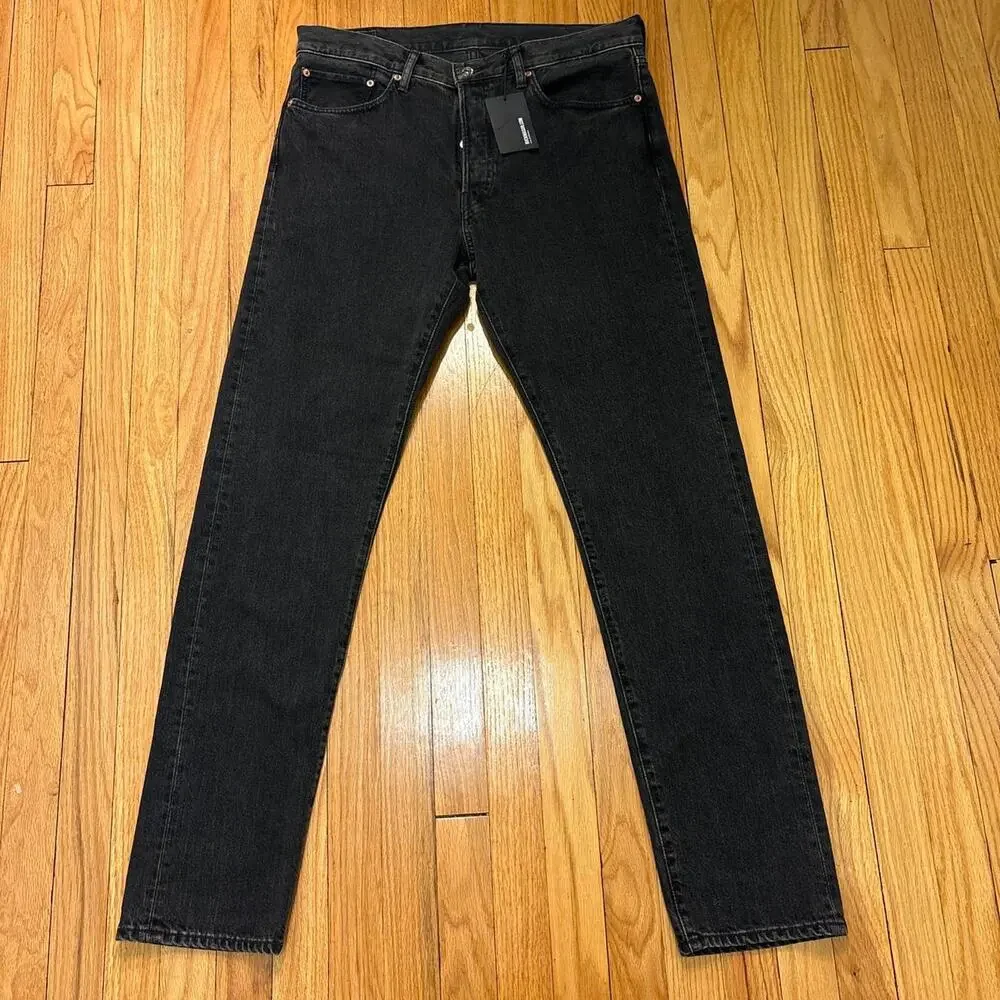 NWT Buck Mason B009 Japanese Denim Sz 33x34 Jeans Maverick Slim Black Button Fly